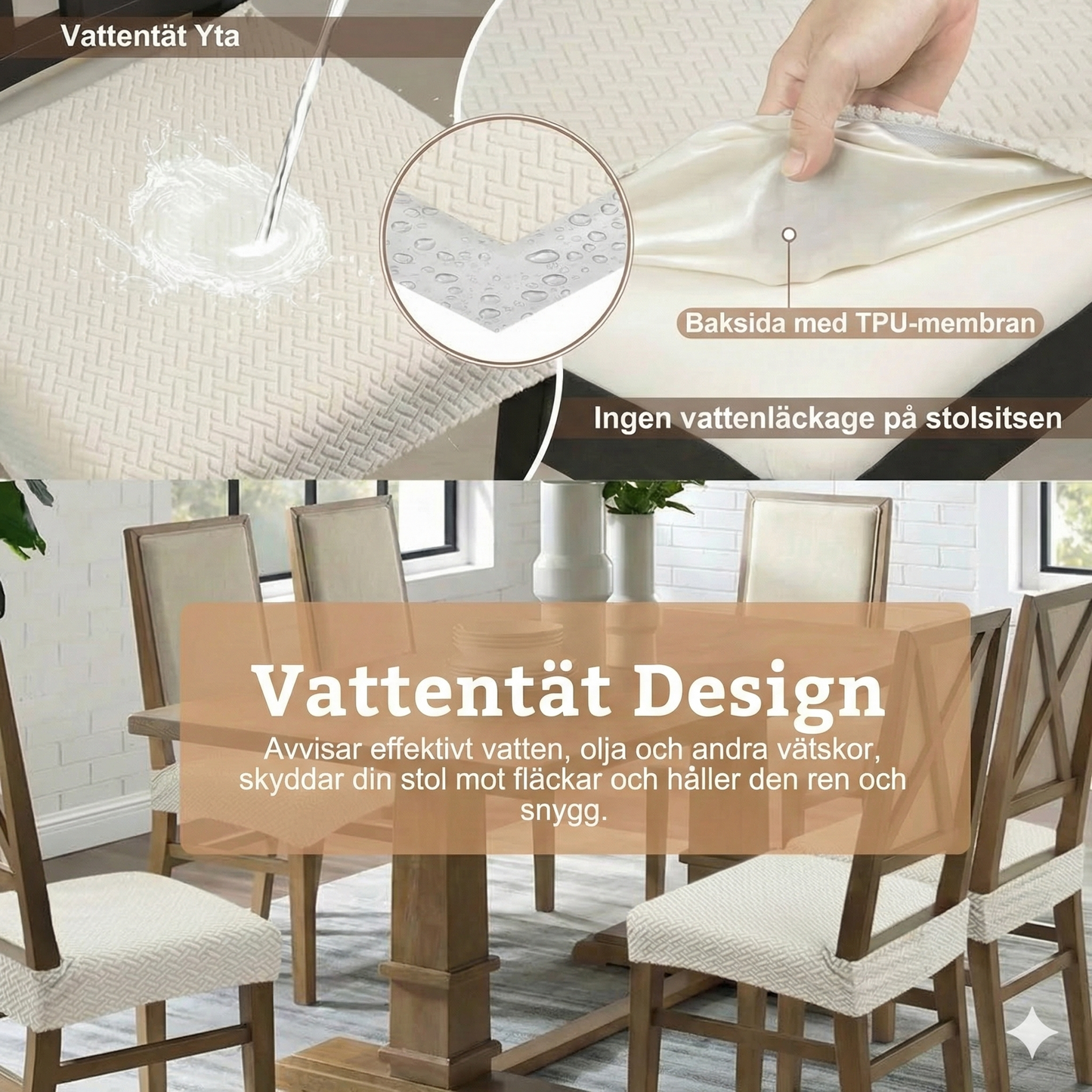 Vattentätt Jacquard-stolsöverdrag: Snyggt och fläckfritt