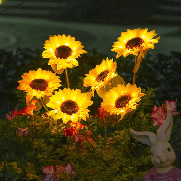 Vattentäta solenergilampor（3 Solroslampor）