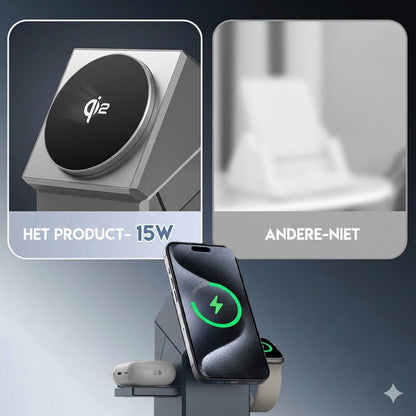 3-in-1 vikbar magnetisk trådlös laddstation