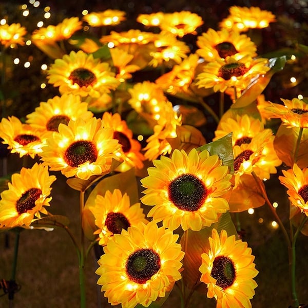 Vattentäta solenergilampor（3 Solroslampor）