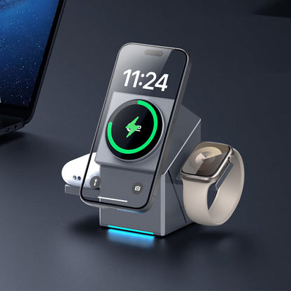 3-in-1 vikbar magnetisk trådlös laddstation