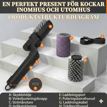 Sladdlös elektrisk rengöringsborste för grill