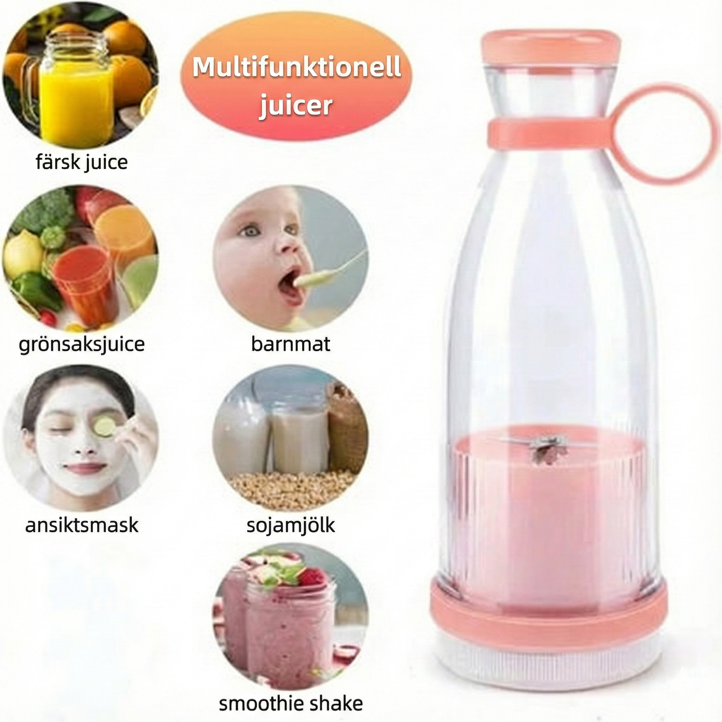 Bärbar mixer för färska safter