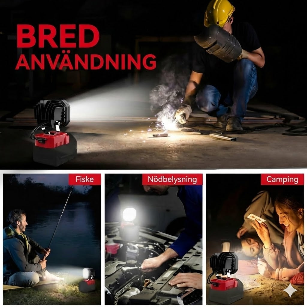 40 W bärbar 6000 lm LED-arbetslampa