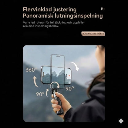 4-i-1 magnetisk selfiepinne med 360° rotation
