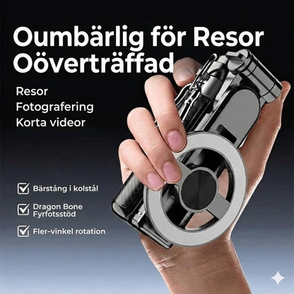 4-i-1 magnetisk selfiepinne med 360° rotation