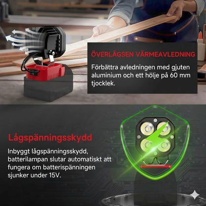 40 W bärbar 6000 lm LED-arbetslampa