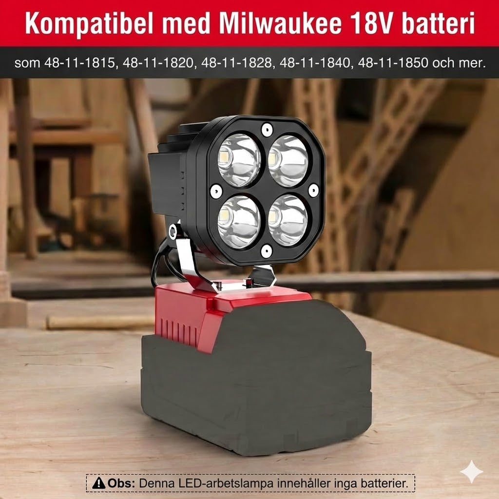 40 W bärbar 6000 lm LED-arbetslampa